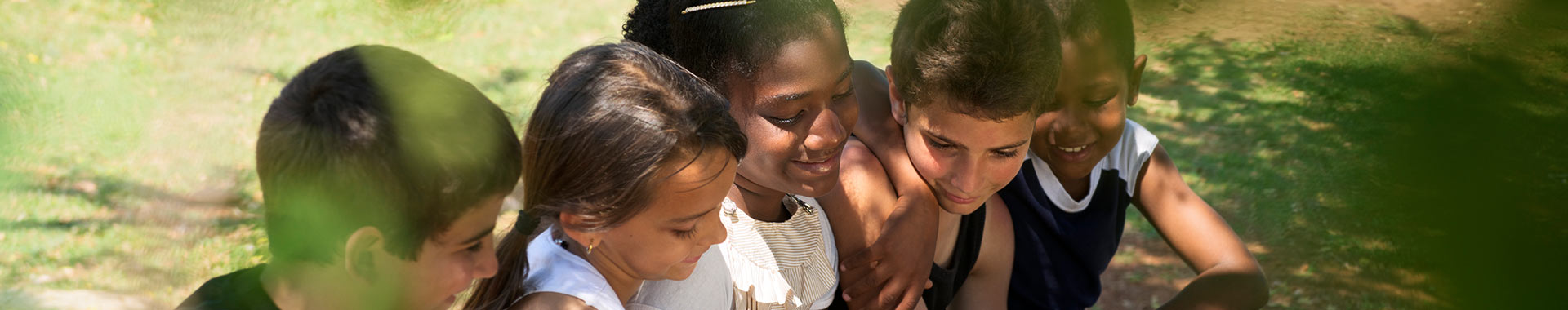 Kids learning outside